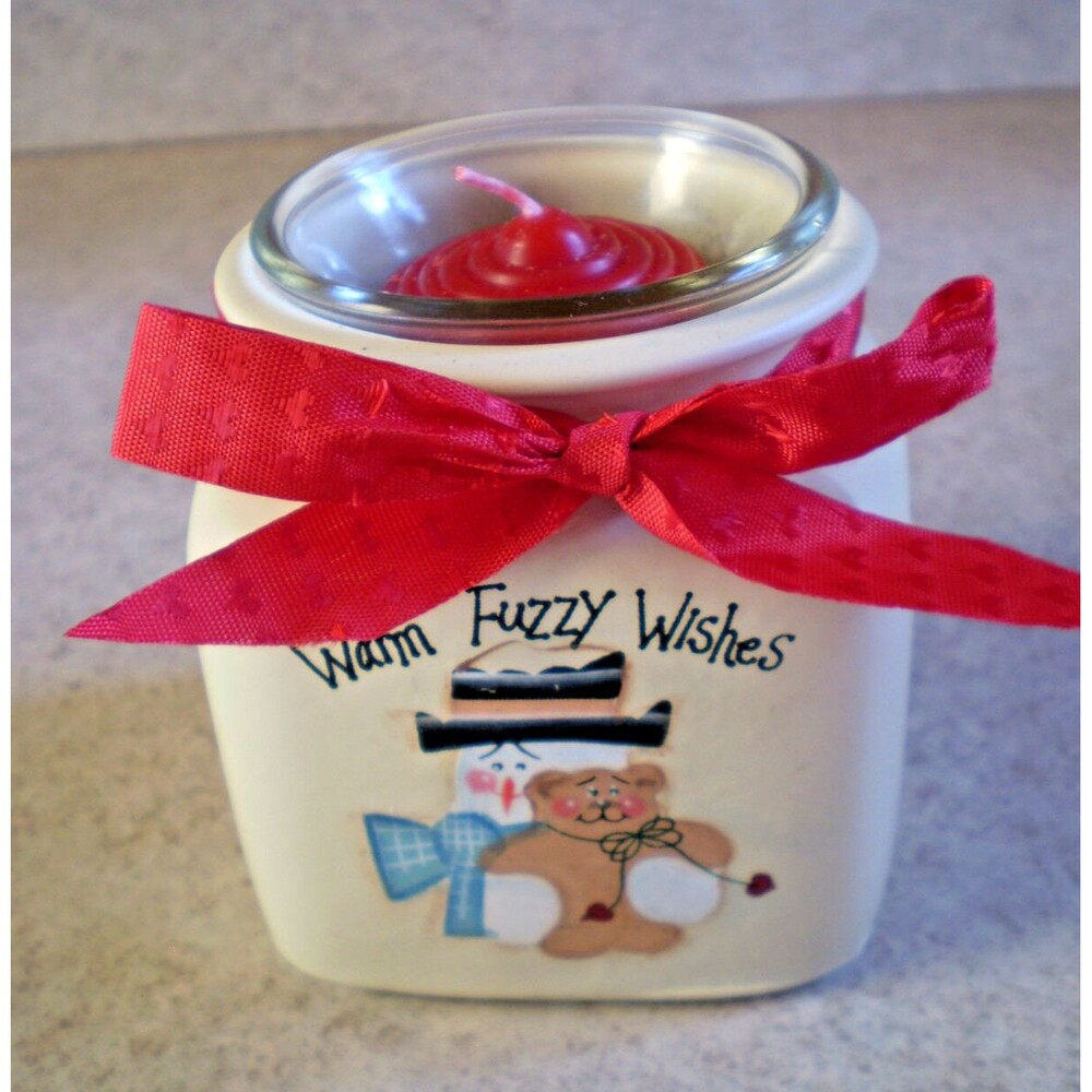 Crazy Mountain Votive Candle Holder NEW - w/ Snowman and Teddy Bear Christmas